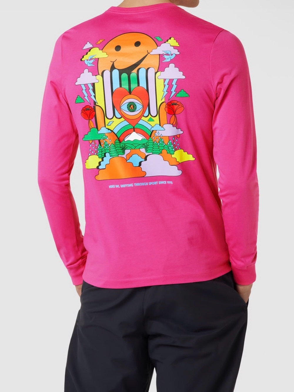 NWOT Nike Unifying Through Sport Long Sleeve Graphic Tee In Pink
